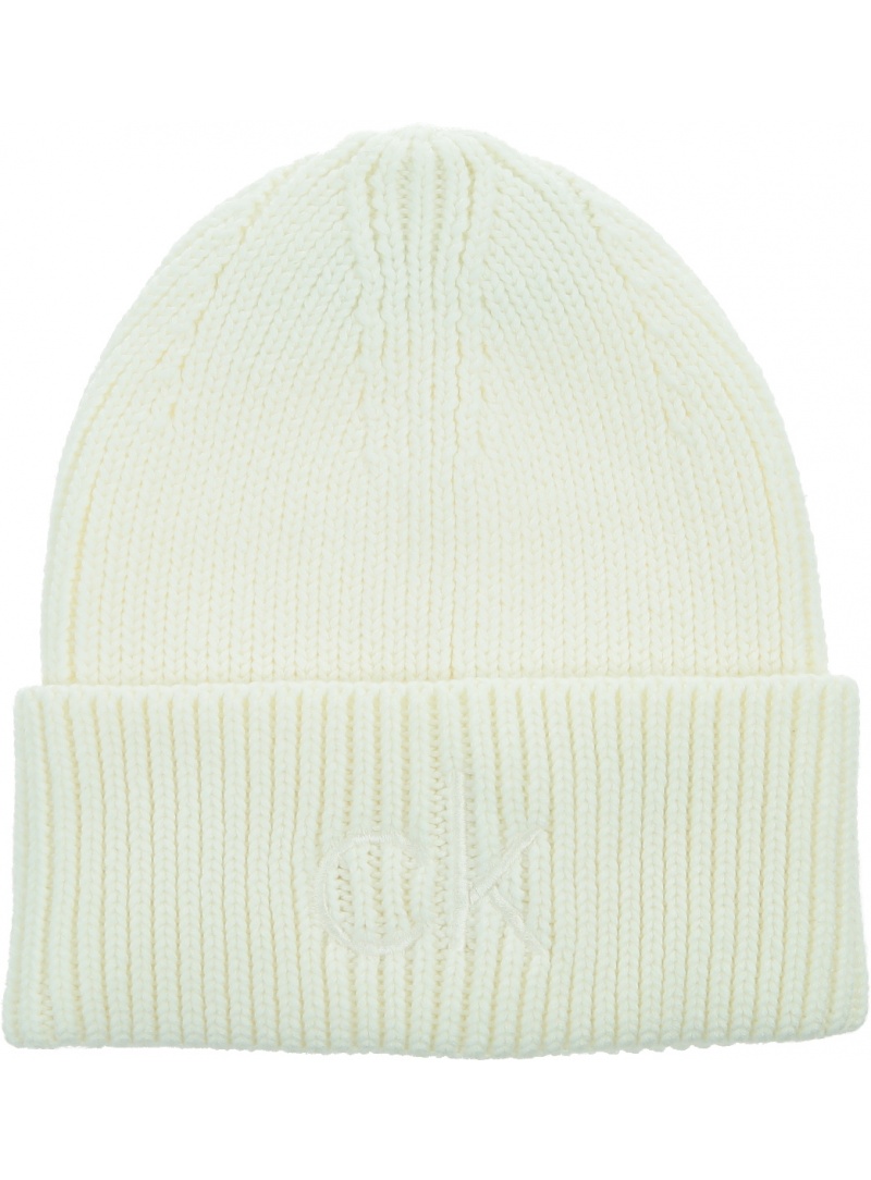 Czapka CALVIN KLEIN Beanie K60K607285 White 0K8 Czapka CALVIN KLEIN Beanie K60K607285 White 0K8