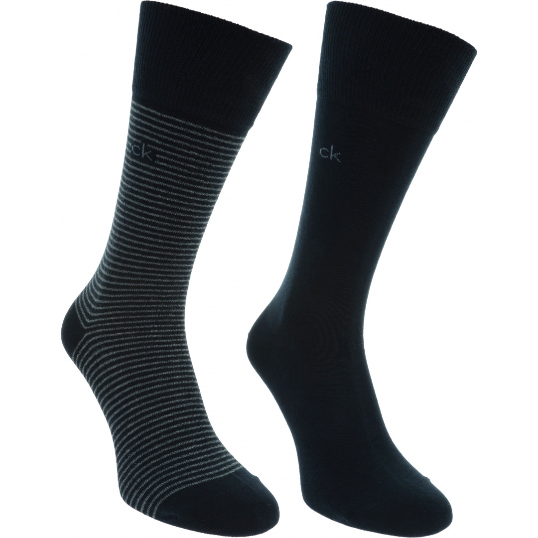 Granatowe Skarpetki Męskie CALVIN KLEIN CK Men Crew 2P 100001891 002