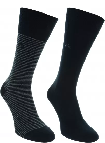 Granatowe Skarpetki Męskie CALVIN KLEIN CK Men Crew 2P 100001891 002