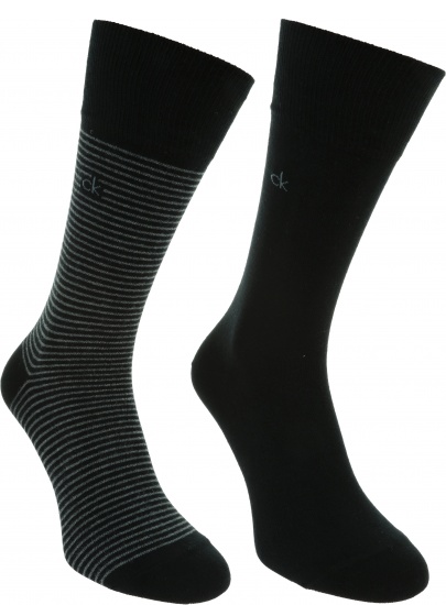 Czarne Skarpetki Męskie CALVIN KLEIN CK Men Crew 2P 100001891 001