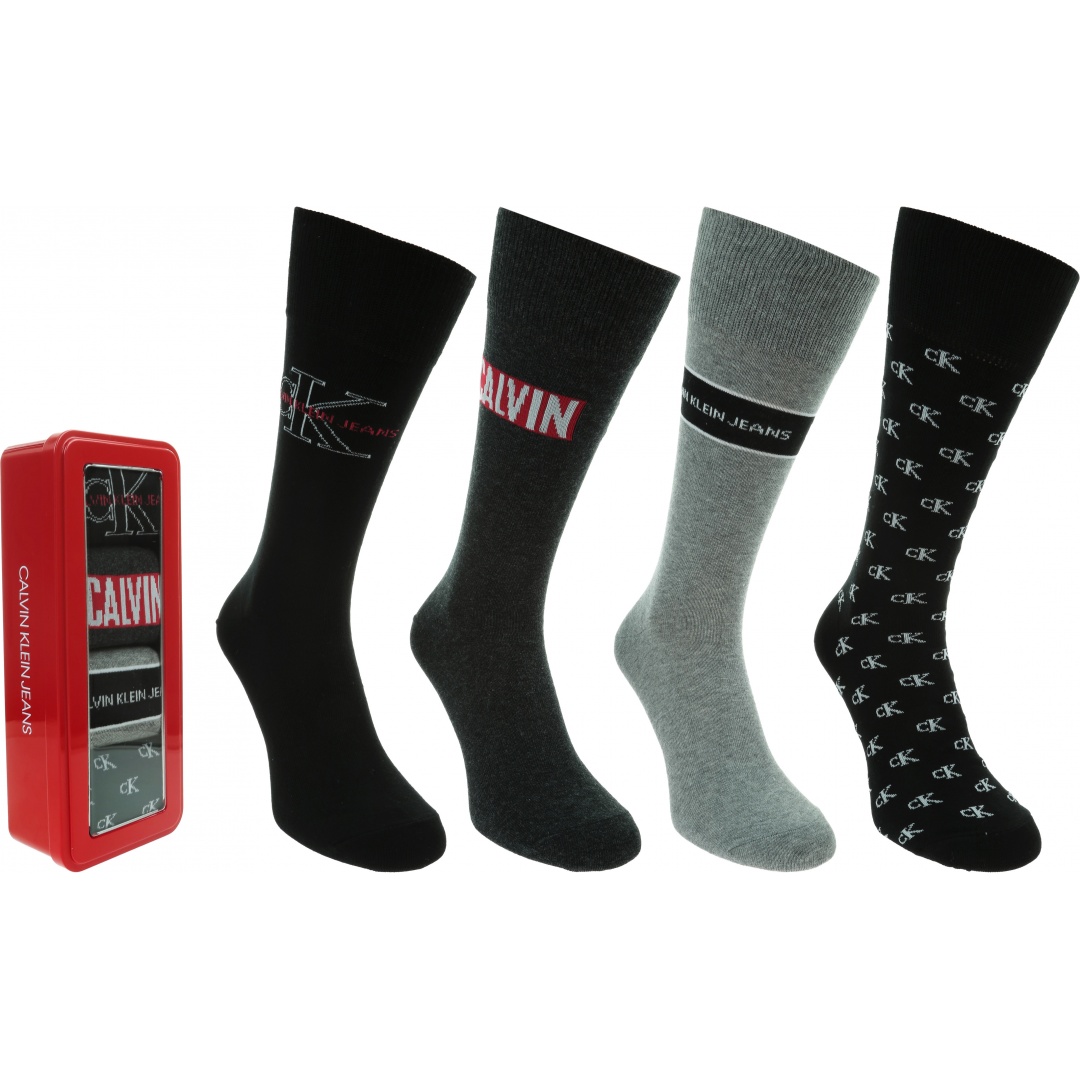 Zestaw Skarpetki Męskie CALVIN KLEIN CK Men Crew 4P 100002162 001