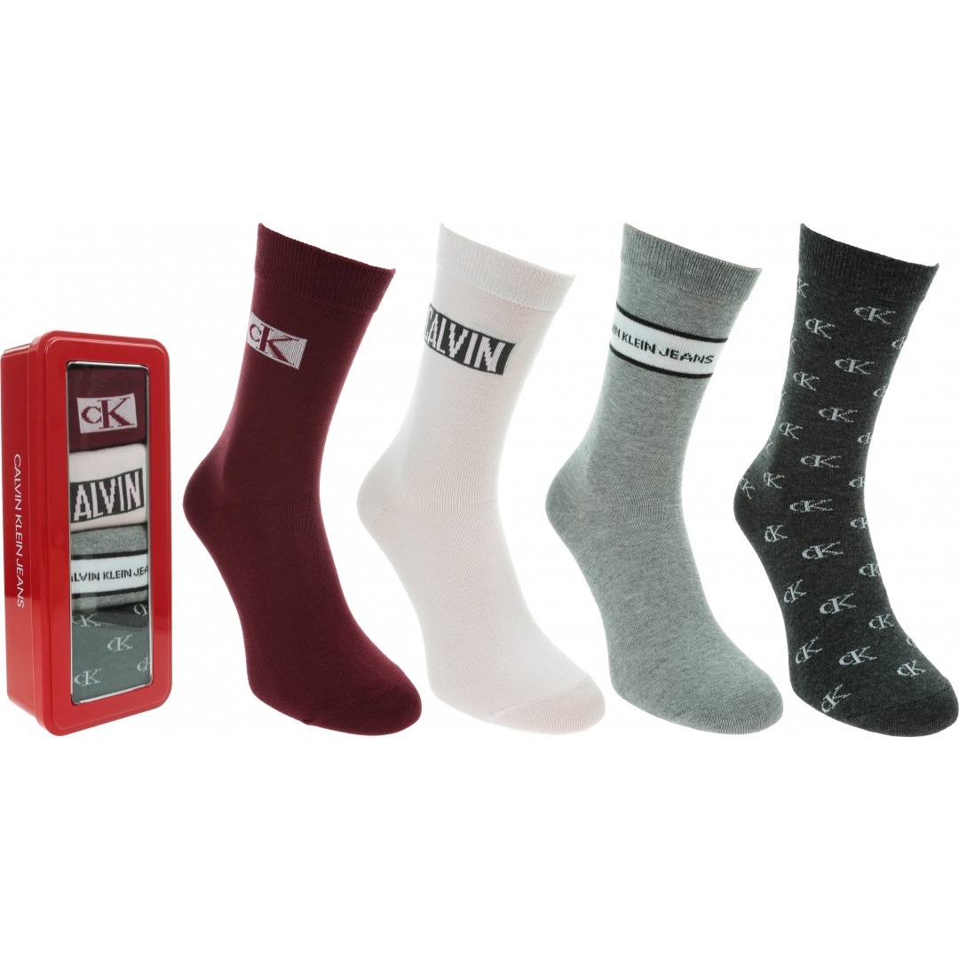 Zestaw Skarpetki Damskie CALVIN KLEIN CK Woman Crew 4P 100002187 003