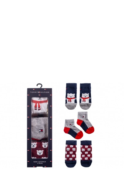 Zestaw 3 Par Skarpetki Dziecięce TOMMY HILFIGER 100000803 001