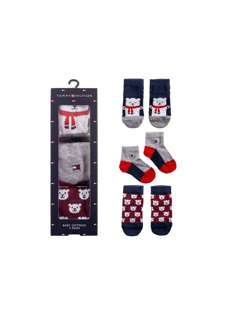 Zestaw 3 Par Skarpetki Dziecięce TOMMY HILFIGER 100000803 001