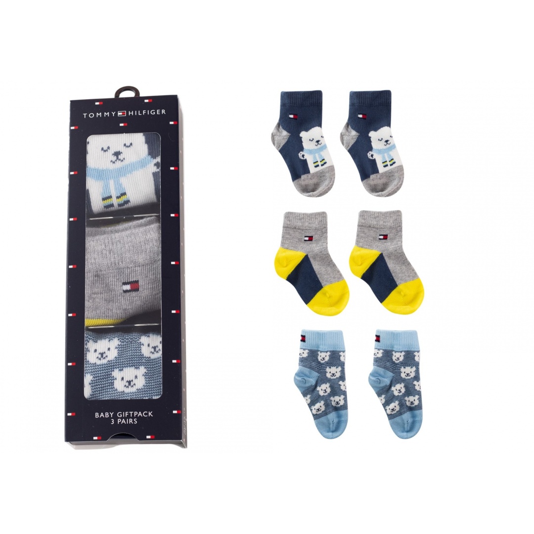 Zestaw 3 Par Skarpetki Dziecięce TOMMY HILFIGER 100000803 002