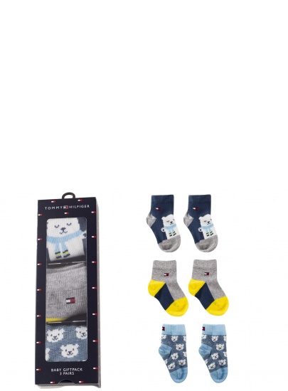 Zestaw 3 Par Skarpetki Dziecięce TOMMY HILFIGER 100000803 002