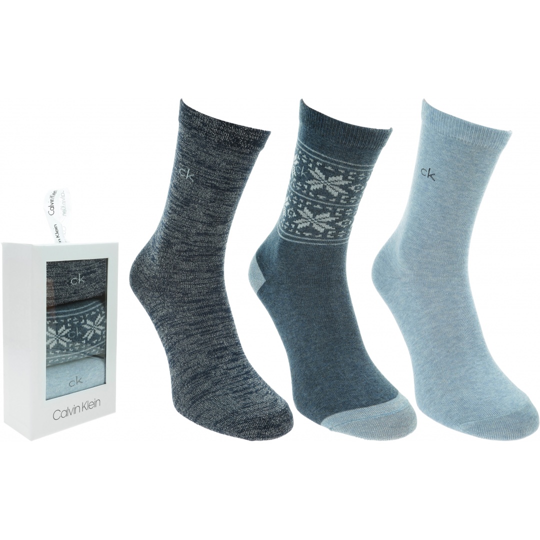 Zestaw Skarpetki Damskie CALVIN KLEIN CK Woman Crew 3P 100002176 002
