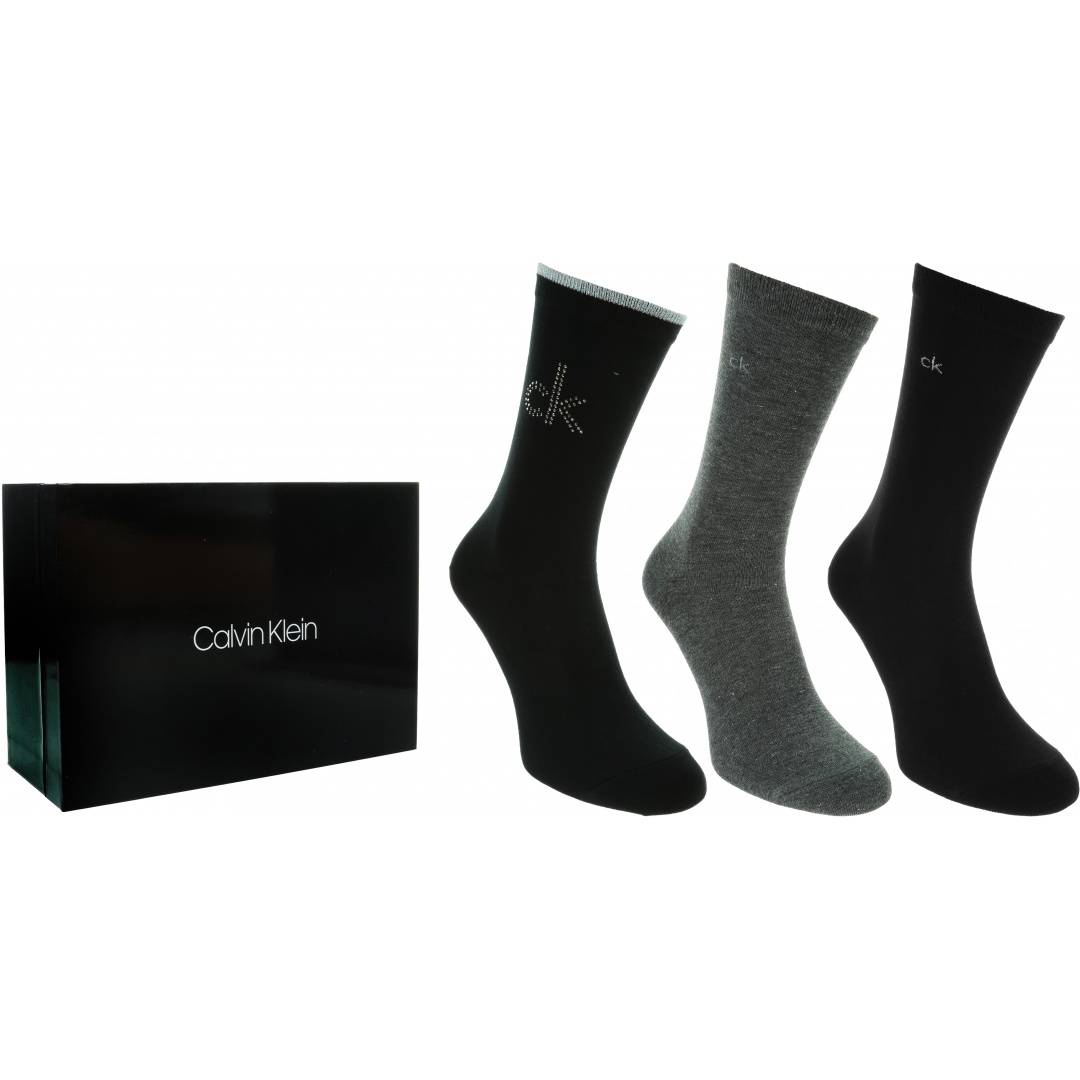 Zestaw Skarpetki Damskie CALVIN KLEIN CK Woman Crew 3P 100002175 001