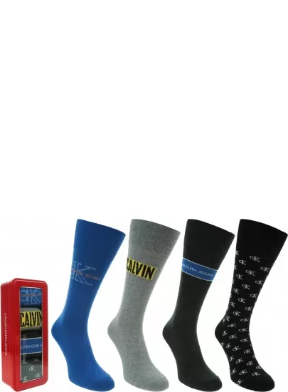 Zestaw Skarpetki Męskie CALVIN KLEIN CK Men Crew 4P 100002162 003