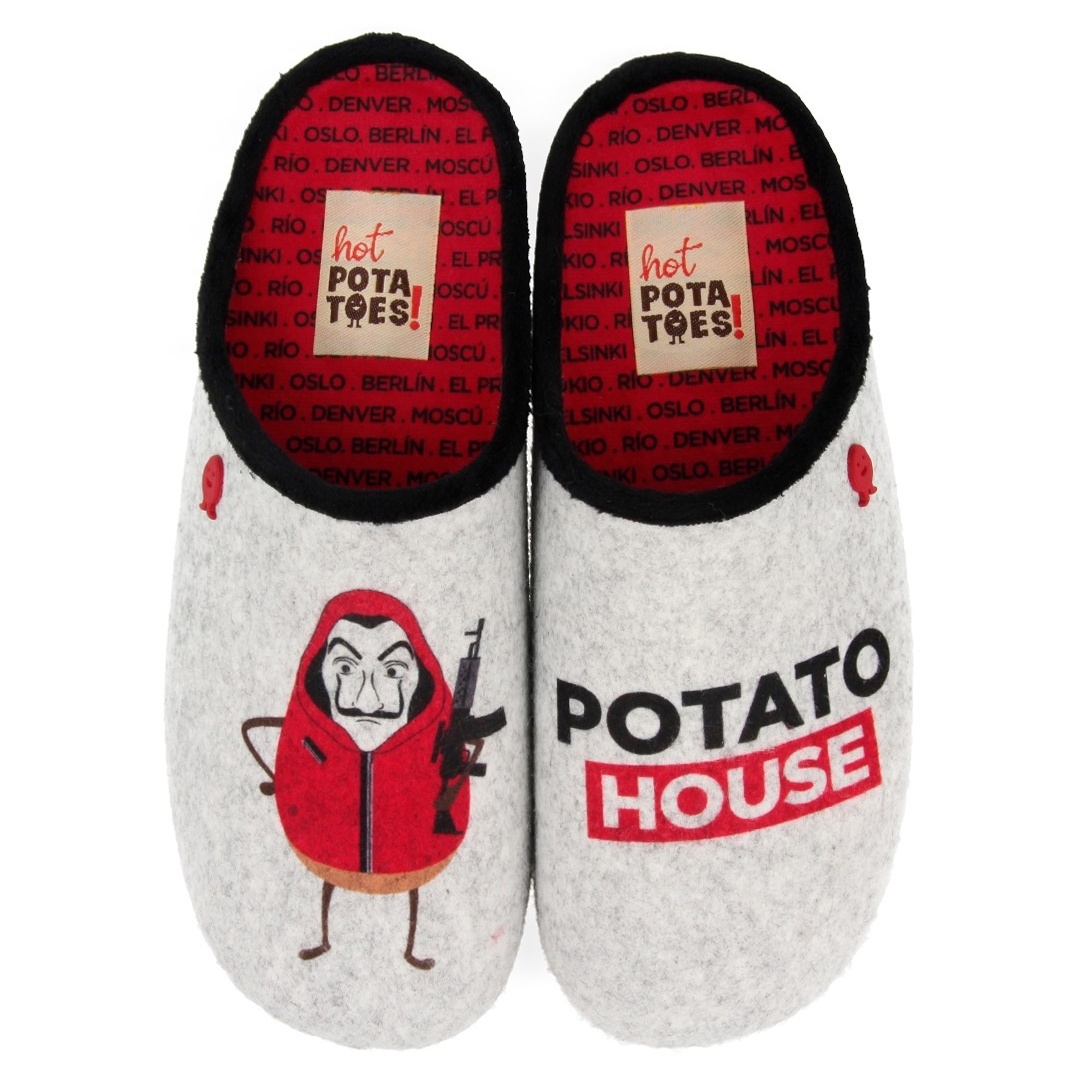 Kapcie z Ziemniakiem House HOT POTATOES By Gioseppo 61063 Grey