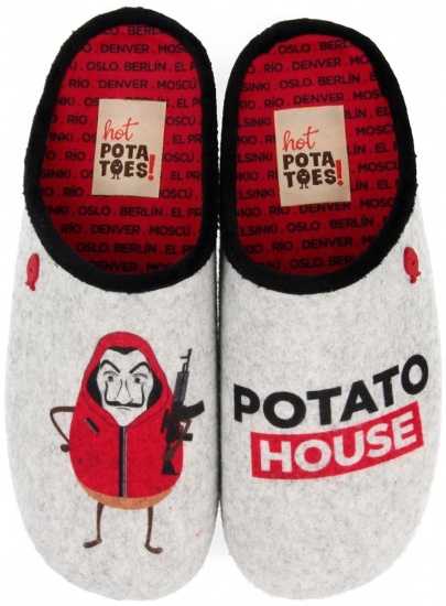 Kapcie z Ziemniakiem House HOT POTATOES By Gioseppo 61063 Grey