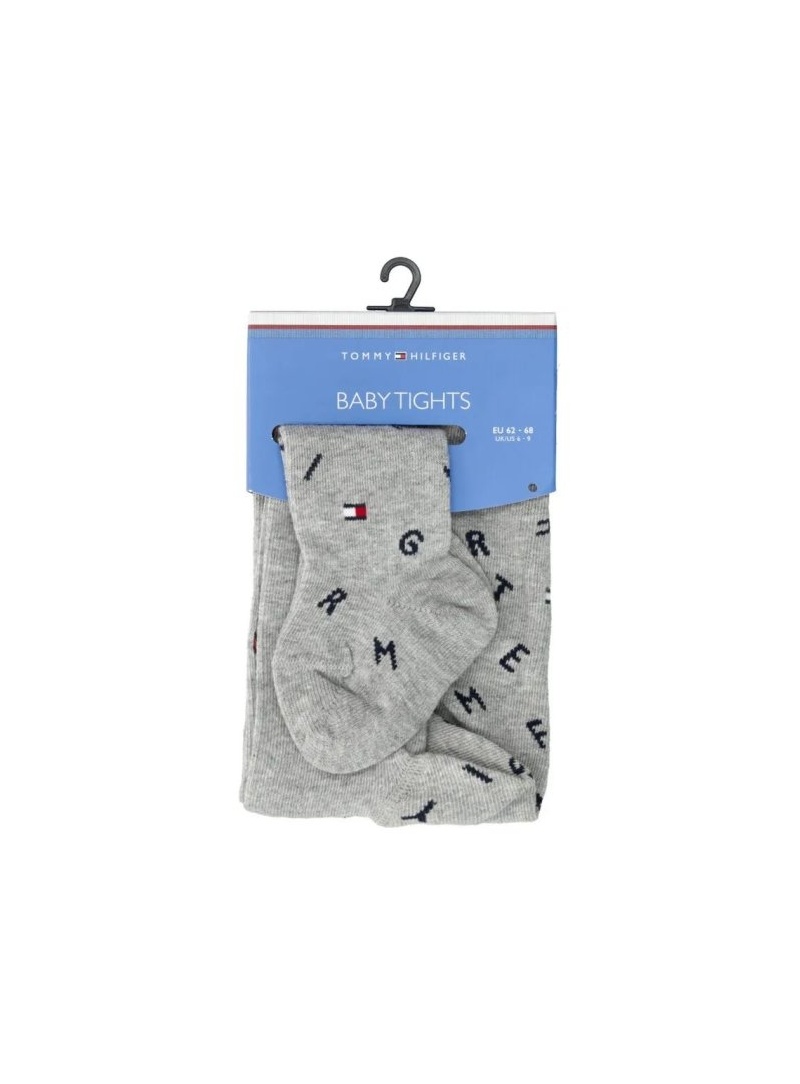 Szare Rajstopy Dziecięce TOMMY HILFIGER Baby Letter 320505001 018