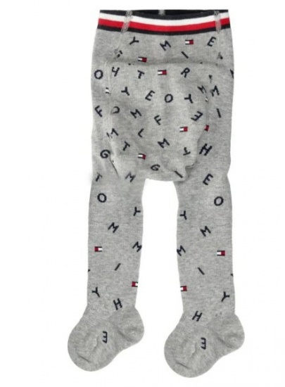 Szare Rajstopy Dziecięce TOMMY HILFIGER Baby Letter 320505001 018