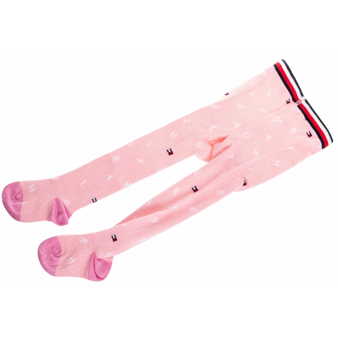 Różowe Rajstopy Dziecięce TOMMY HILFIGER Baby Letter 320505001 024