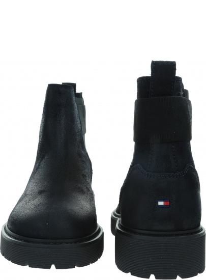 Sztyblety TOMMY HILFIGER Elastic Hilfiger Suede Chelsea FM0FM03106 Desert