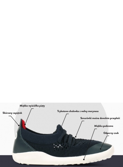 Ultralekkie Buty BOBUX Play Knit Blueberry + Yellow 636406