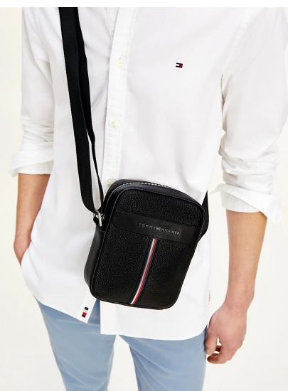 Czarna Listonoszka Męska TOMMY HILFIGER Mini Reporter AM0AM07230 BDS