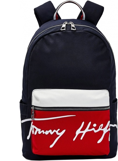Plecak TOMMY HILFIGER Th Signature Backpack AM0AM07378 BLU