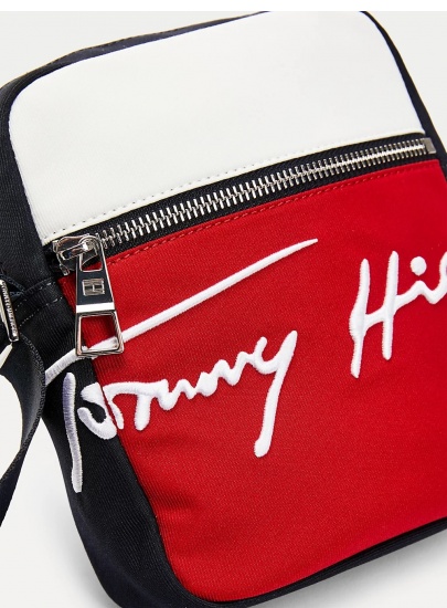 Saszetka TOMMY HILFIGER Th Signature Mini Reporter AM0AM07382 Blu