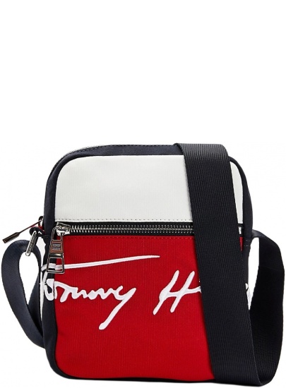 Saszetka TOMMY HILFIGER Th Signature Mini Reporter AM0AM07382 Blu