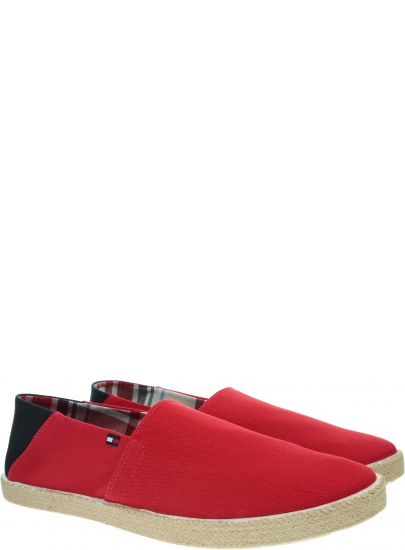 Czerwone Espadryle Męskie TOMMY HILFIGER Easy Summer Slip On FM0FM00569 XLG
