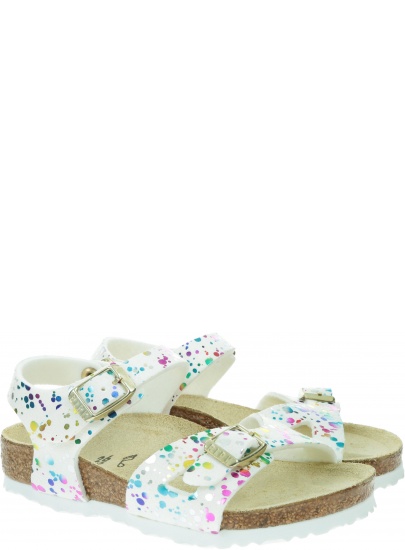 Sandały BIRKENSTOCK Rio Kids MF Confetti White Pop 1019751