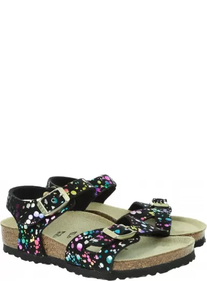 Sandały BIRKENSTOCK Rio Kids MF Confetti Black Pop 1019724