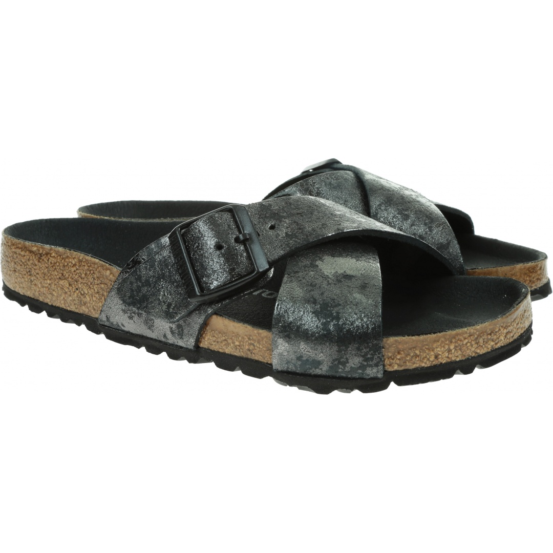 Klapki BIRKENSTOCK Siena VL Vintage Metallic Black 1019409