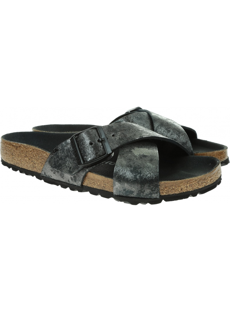 Klapki BIRKENSTOCK Siena VL Vintage Metallic Black 1019409