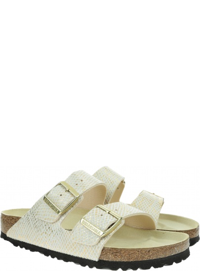 Klapki BIRKENSTOCK Arizona MF Shiny Python Eggshell 1018480