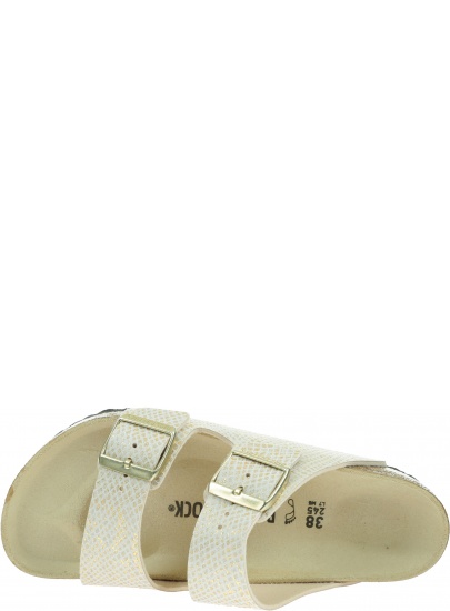 Klapki BIRKENSTOCK Arizona MF Shiny Python Eggshell 1018480