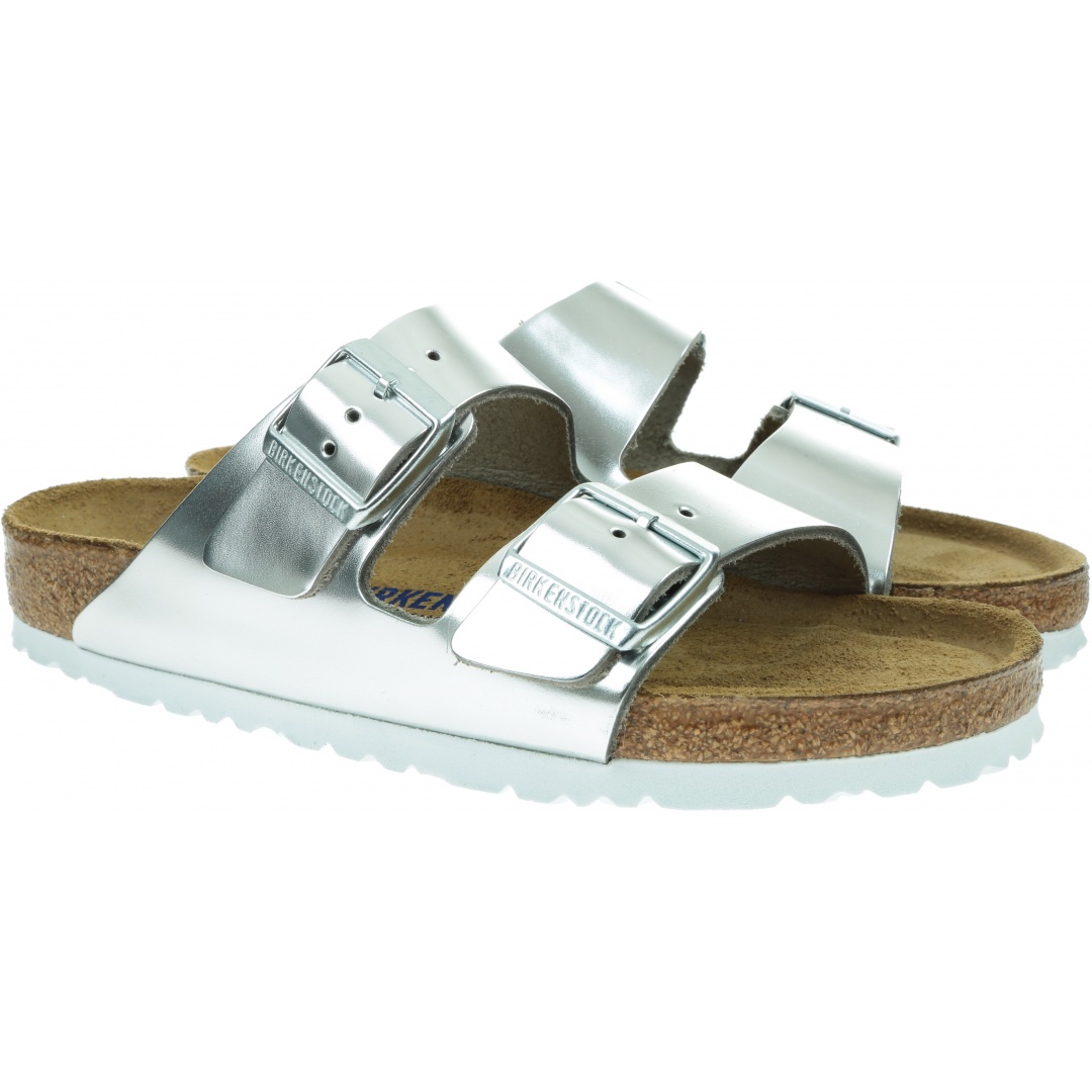 Klapki BIRKENSTOCK Arizona NL SFB Metallic Silver 1005960