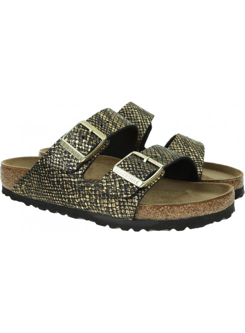 Klapki BIRKENSTOCK Arizona MF Shiny Python Black 1018407 Klapki BIRKENSTOCK Arizona MF Shiny Python Black 1018407