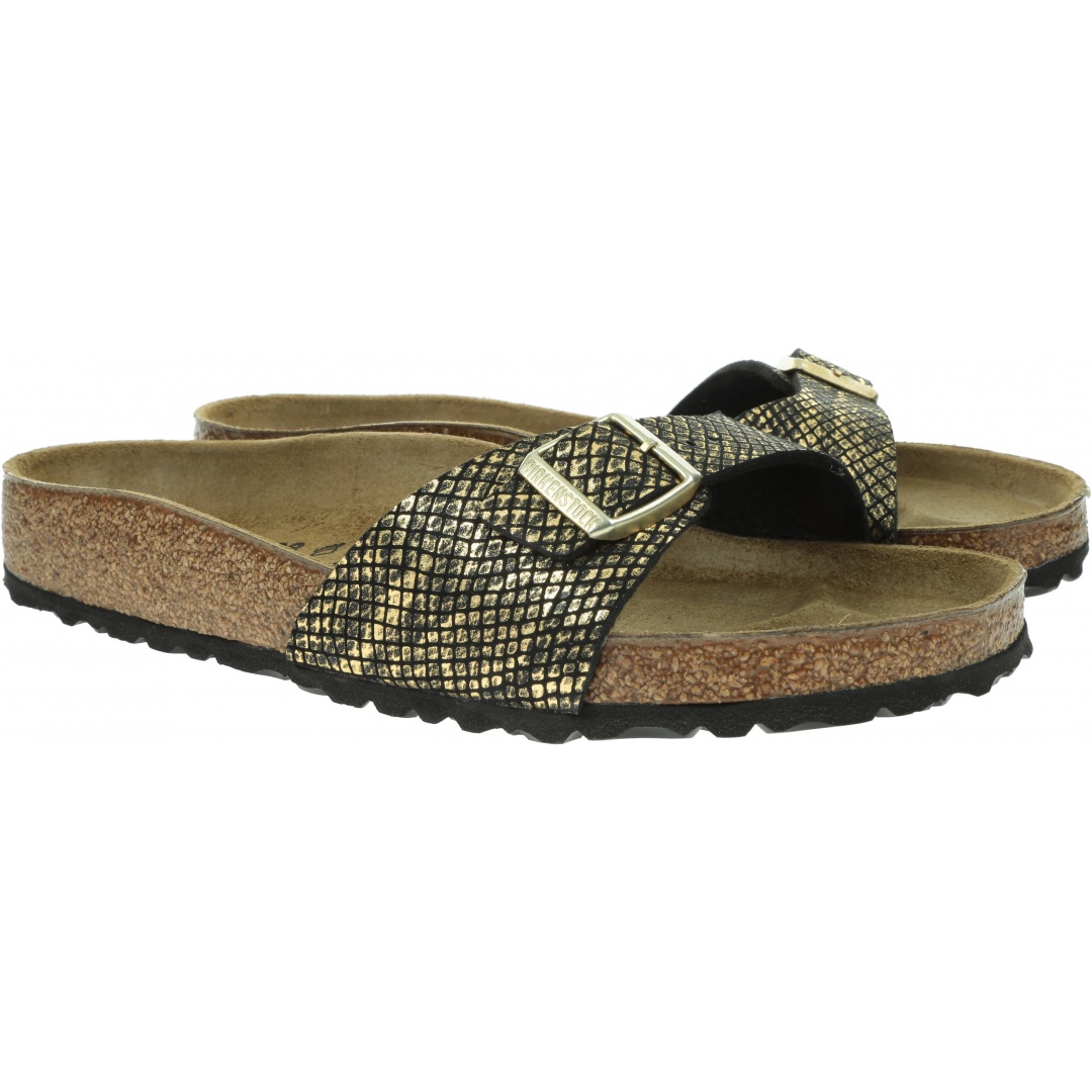 Klapki BIRKENSTOCK Madrid MF Shiny Python Black 1018456