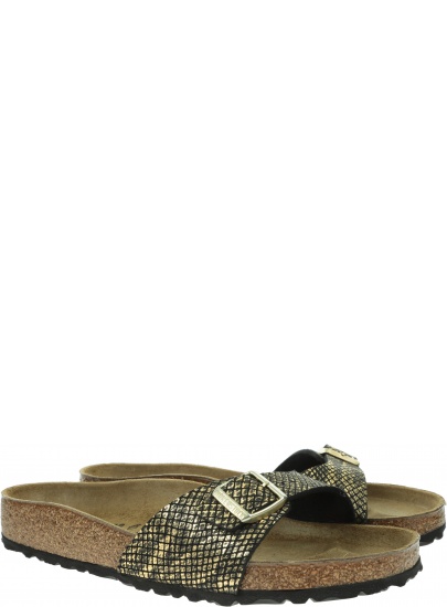 Klapki BIRKENSTOCK Madrid MF Shiny Python Black 1018456