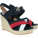 Espadryle Damskie TOMMY HILFIGER Basic Hardware High Wedge Sandal