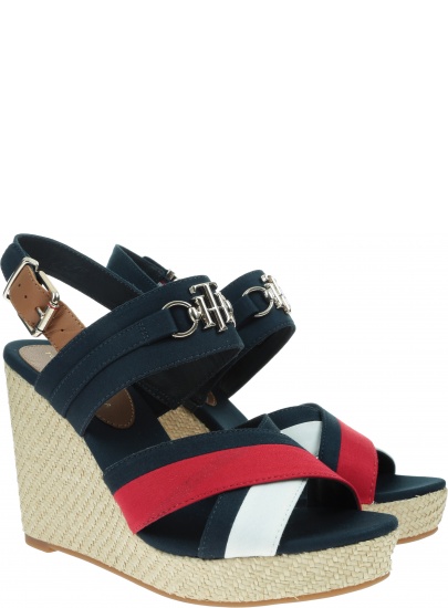 Espadryle Damskie TOMMY HILFIGER Basic Hardware High Wedge Sandal