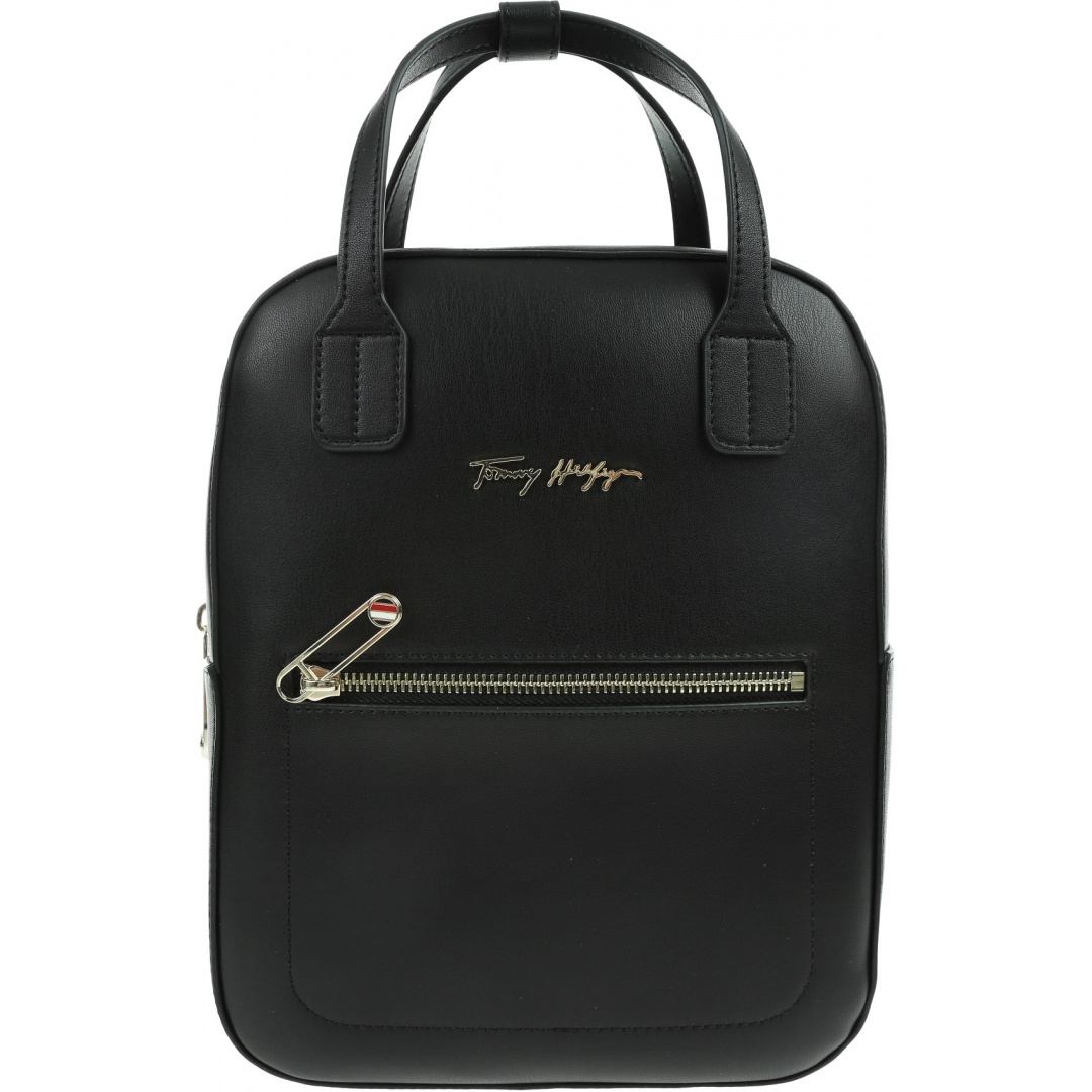 Czarny Plecak TOMMY HILFIGER Iconic Tommy Backpack AW0AW09661 BDS