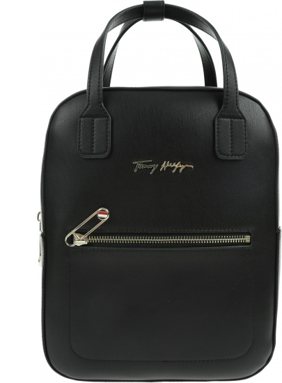 Czarny Plecak TOMMY HILFIGER Iconic Tommy Backpack AW0AW09661 BDS