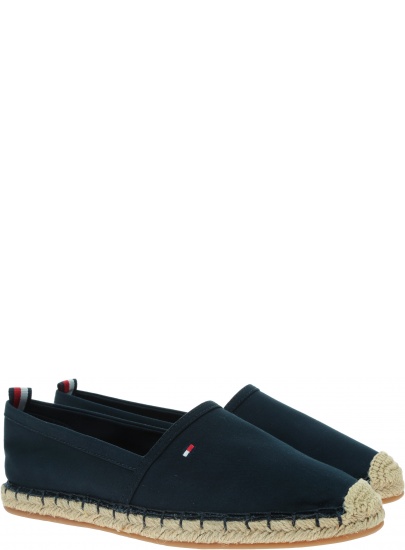 Espadryle Damskie TOMMY HILFIGER Basic Tommy Flat Espadrille FW0FW04827 DW5