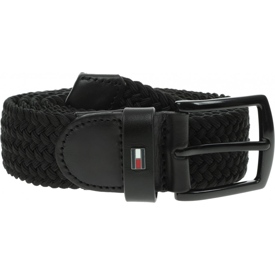 Czarny Pasek TOMMY HILFIGER Dentone Elastic 3.5 AM0AM07316 BDS