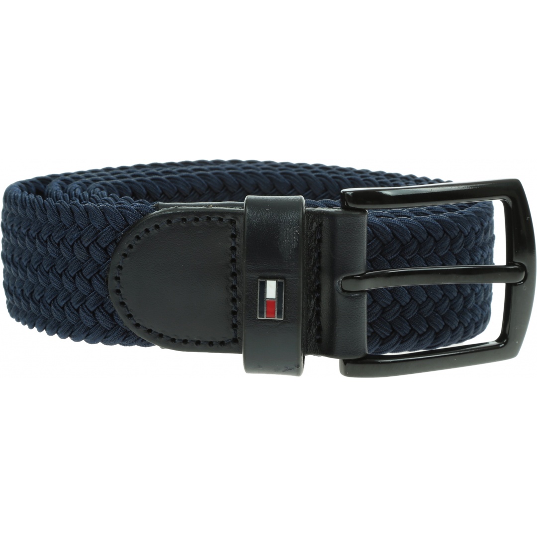 Granatowy Pasek TOMMY HILFIGER Dentone Elastic 3.5 AM0AM07316 DW5