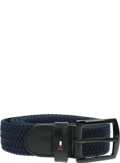 Granatowy Pasek TOMMY HILFIGER Dentone Elastic 3.5 AM0AM07316 DW5