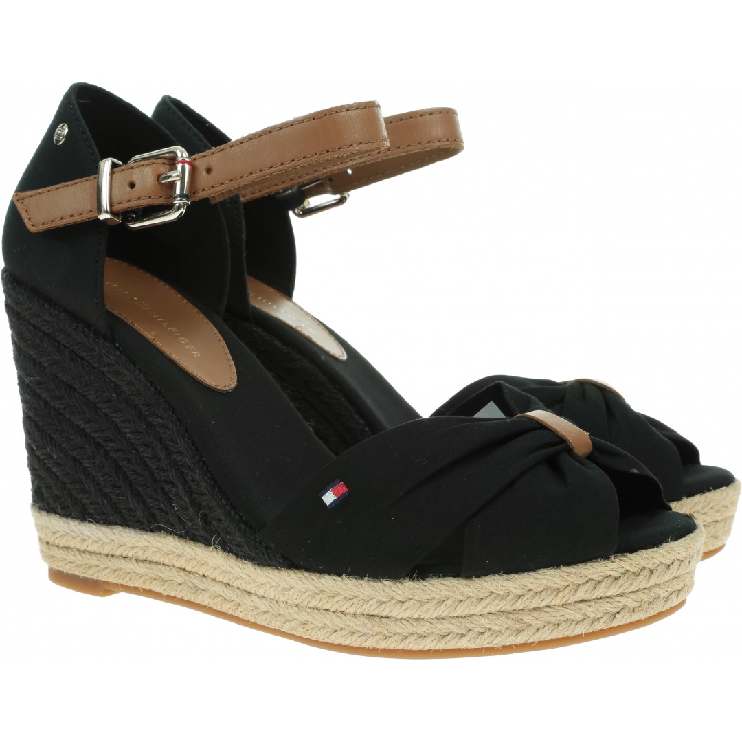 Czarne Espadryle TOMMY HILFIGER Basic Open Toe FW0FW04784 BDS