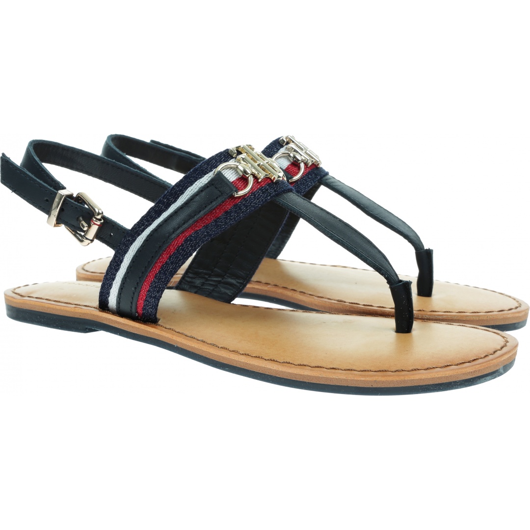 Japonki Damskie TOMMY HILFIGER Shimmery Ribon Flat FW0FW05629 DW5