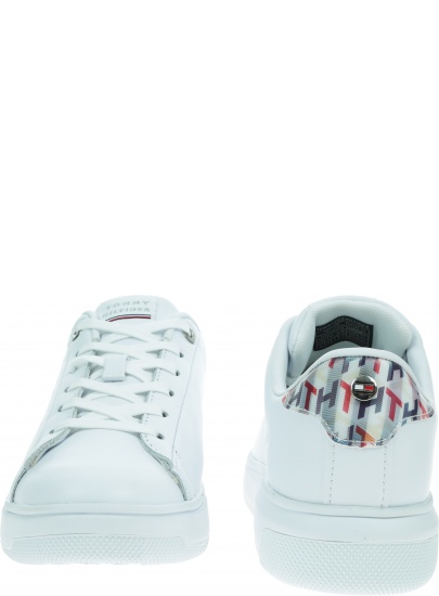 Białe Sneakersy TOMMY HILFIGER Monogram Leather Cup FW0FW05552 YBR
