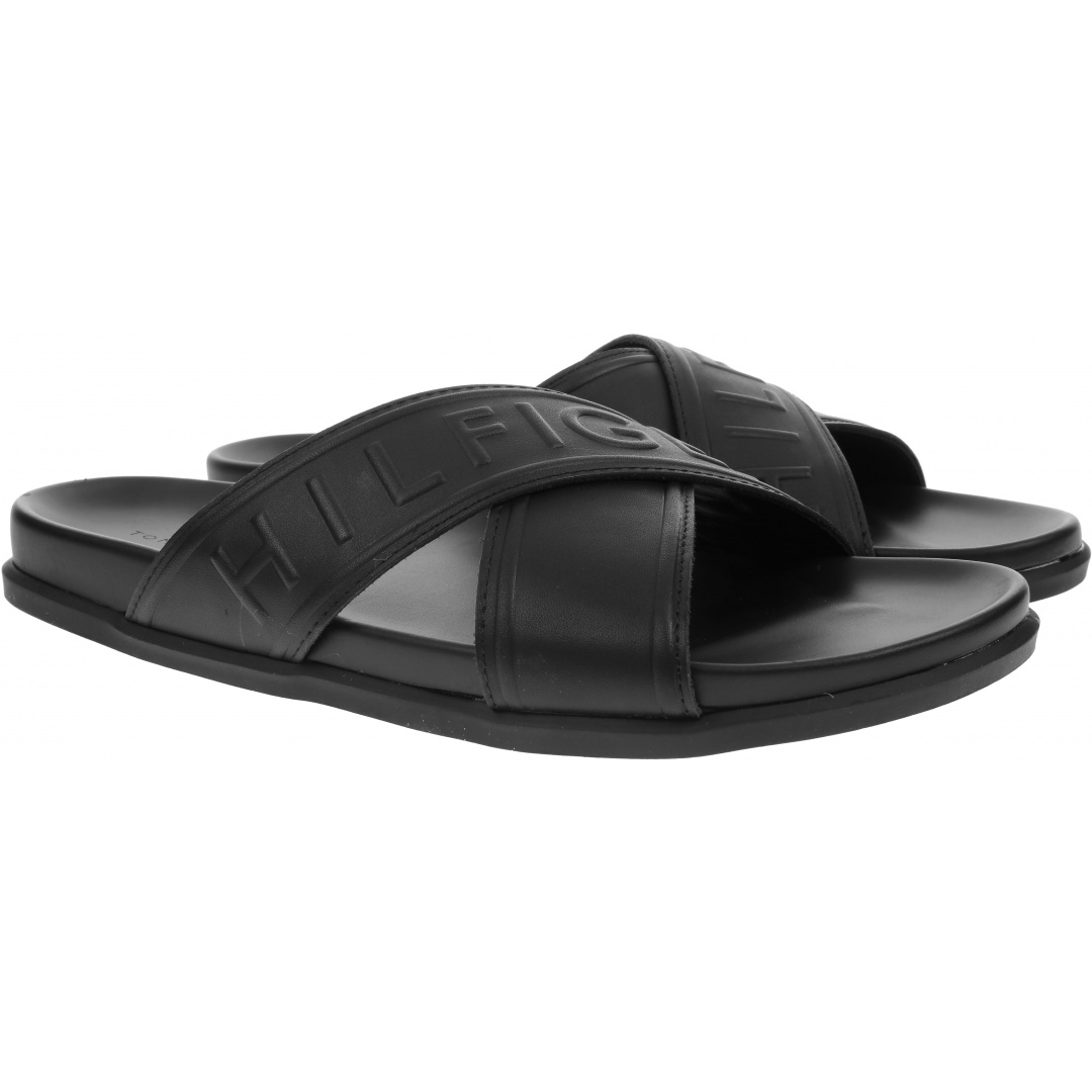 Skórzane Klapki TOMMY HILFIGER Elevated Embossed FM0FM03463 BDS