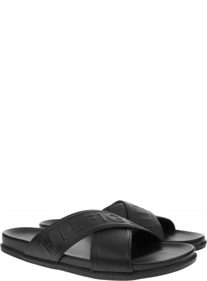 Skórzane Klapki TOMMY HILFIGER Elevated Embossed FM0FM03463 BDS