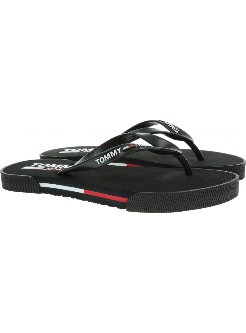 Japonki Damskie TOMMY JEANS Essential Flat Sandal EN0EN01433 BDS