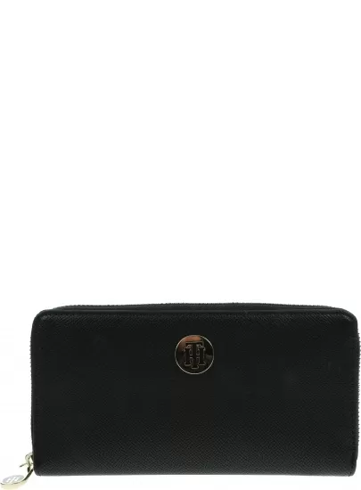 Duży Portfel Damski TOMMY HILFIGER Honey Lrg Za Wallet AW0AW09534 BDS